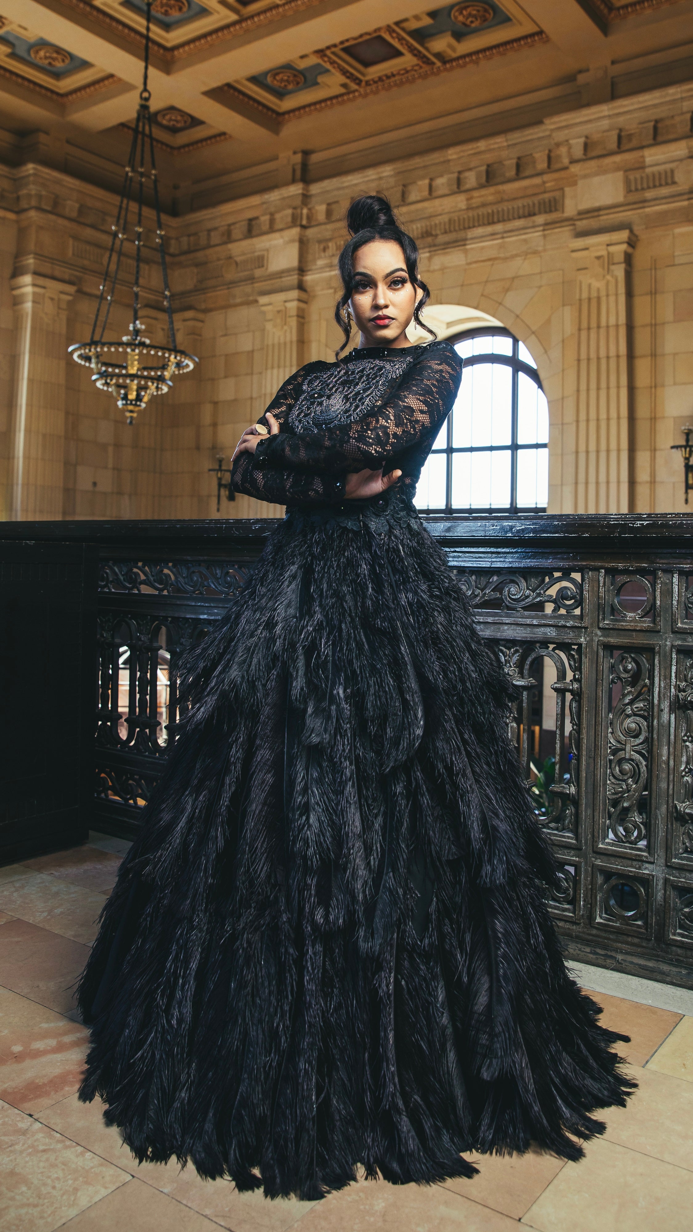 Queen Ostrich Feather Gown Queen Ostrich Feather Gown